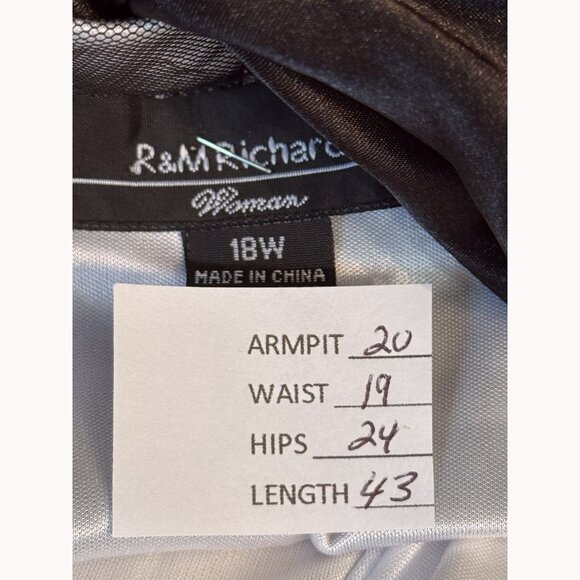 R&M Richard’s Women Floral Dress 18W Sheer Metallic Silver Whimsigoth Romantic - Picture 2 of 15